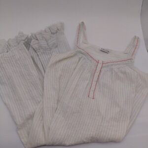 Vtg Willow Creek Nightgown Babydoll White Floral Lace Ruffle S/M Homestead